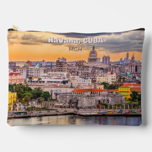 カスタム文字ハバナ，キューバ アクセサリーポーチ (正面)
