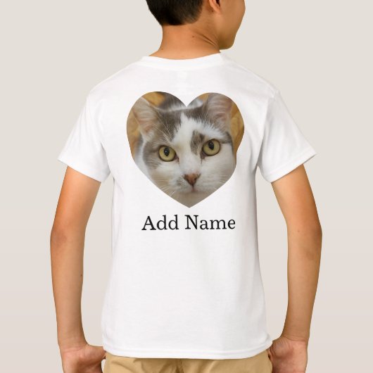 カスタム文字バック写真とオプションのパーソナライズされた Tシャツ (裏面)