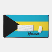 カスタム文字バハマ国旗 デスクマット (キーボード&マウス)