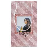 カスタム文字バラ金ゴールドユニーク誕生日Sm スモールペーパーバッグ (正面)