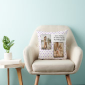 カスタム文字パステルパープルラブハート クッション (椅子)