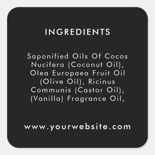 カスタム文字パッケージ原料ラベル スクエアシール (正面)