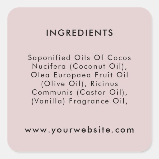 カスタム文字パッケージ原料ラベル スクエアシール (正面)