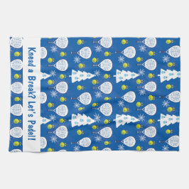 🎾🎄カスタム文字パデルスマーキングクリスマス キッチンタオル