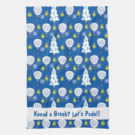 🎾🎄カスタム文字パデルスマーキングクリスマス キッチンタオル (縦)