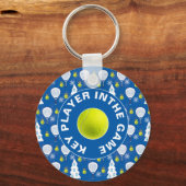 🎾🎄カスタム文字パデルスマーキングクリスマス キーホルダー (正面)