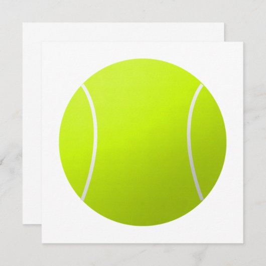 カスタム文字パーソナライズされたテニスボールスクエアパーティー 招待状 (正面/裏面)