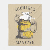 カスタム文字ビアイラストレーション フリースブランケット (正面)