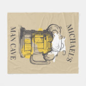 カスタム文字ビアイラストレーション フリースブランケット (正面(横))