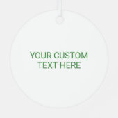 カスタム文字ビーガン メタルオーナメント (裏面)