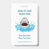 カスタム文字ビーチパーティーバッジ バッジ (裏面)