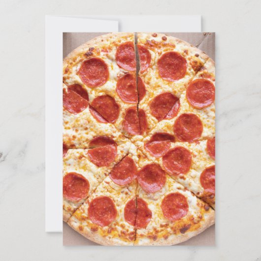 カスタム文字ピザパーティー│おもしろい赤白市松模様に 招待状 (裏面)