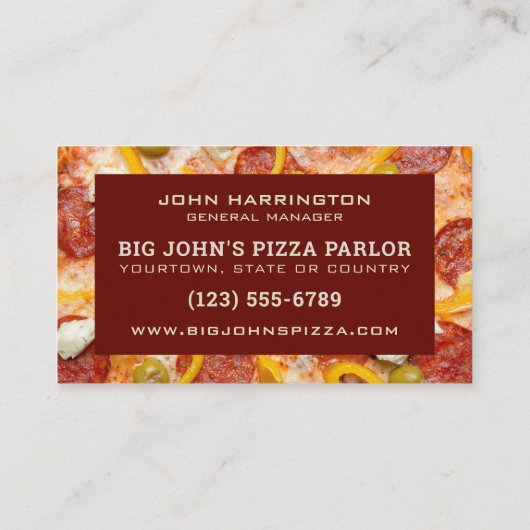 カスタム文字ピザ名刺 名刺 (裏面)