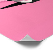 カスタム文字ピンククラシック車 ポスター (角)