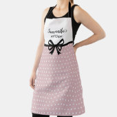 カスタム文字ピンクホワイト水玉模様おもしろいキュートキッチン エプロン (インサイチュ)