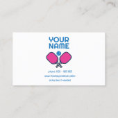 カスタム文字ピンク&ブルーピックボール 名刺 (裏面)