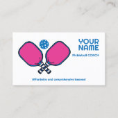 カスタム文字ピンク&ブルーピックボール 名刺 (正面)