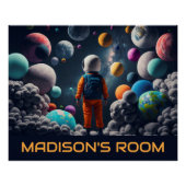 カスタム文字ファンタジー宇宙キッド ポスター (正面)