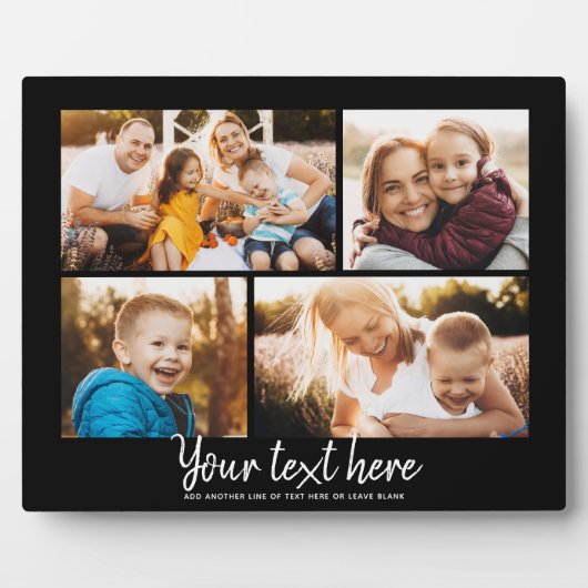 カスタム文字フォトコラージュモダンファミリーキープサケ フォトプラーク (正面)