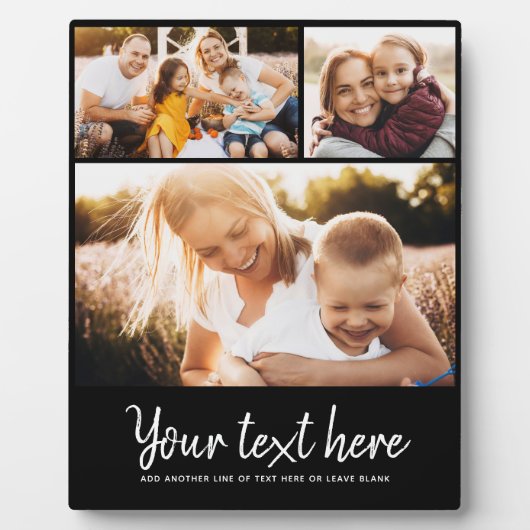 カスタム文字フォトコラージュモダンファミリーキープサケ フォトプラーク (正面)
