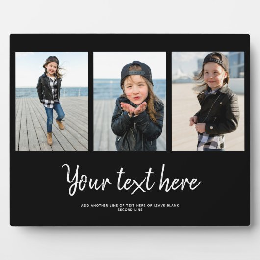 カスタム文字フォトコラージュモダンファミリーキープサケ フォトプラーク (正面)