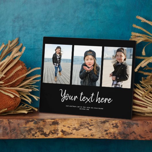 カスタム文字フォトコラージュモダンファミリーキープサケ フォトプラーク (側面)