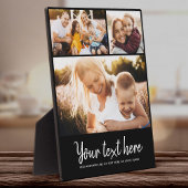 カスタム文字フォトコラージュモダンファミリーキープサケ フォトプラーク