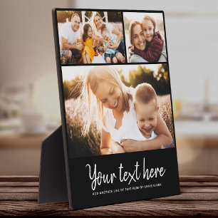 カスタム文字フォトコラージュモダンファミリーキープサケ フォトプラーク