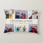 カスタム文字フォトコラージュユニークファミリーキープサケ アクセントクッション (裏面)