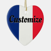 カスタム文字フラフランスのードレープフランセトリコラー セラミックオーナメント (右)
