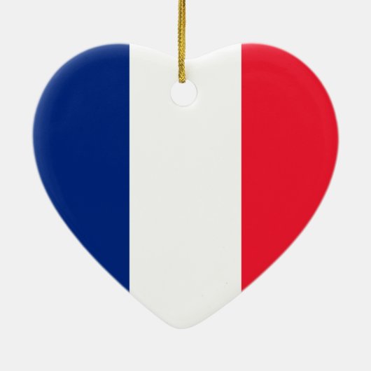 カスタム文字フラフランスのードレープフランセトリコラー セラミックオーナメント (裏面)