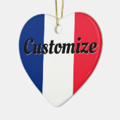 カスタム文字フラフランスのードレープフランセトリコラー セラミックオーナメント (左)