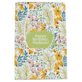 カスタム文字フラワーイラストレーション抱き枕 ミディアムペーパーバッグ (正面)