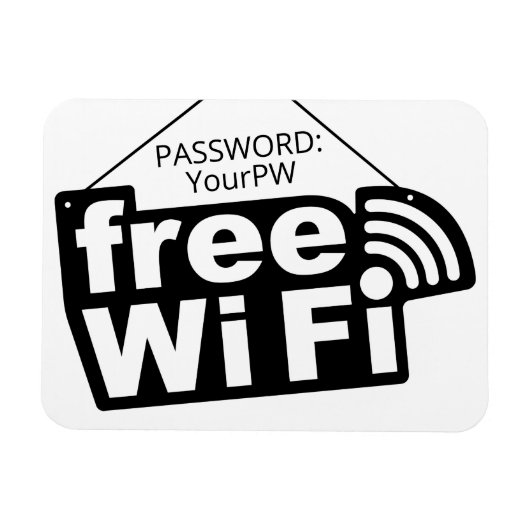 カスタム文字フリーWi-Fi マグネット (横)