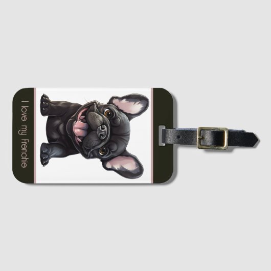 カスタム文字🐶フレンチー子犬 ラゲッジタグ (正面横)