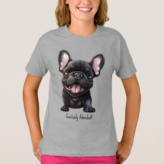 カスタム文字🐶フレンチー子犬 Tシャツ (正面)