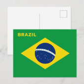 カスタム文字ブラジル国旗 ポストカード (正面/裏面)
