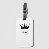 カスタム文字ブラックカラークラウントラベルツアー ラゲッジタグ (正面縦)