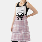 カスタム文字ブラックピンクバッファロープレイドキュートキッチン エプロン (インサイチュ)