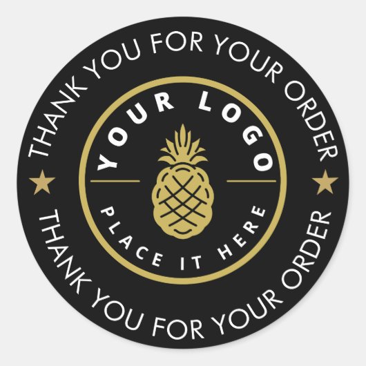 カスタム文字ブラック ラウンドシール (正面)