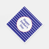 カスタム文字ブルーと白ストライプの色 | 父の日 スタンダードランチョンナプキン (角)