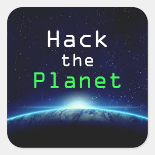 カスタム文字ブルーアースがPlanet Hackerをハッキング スクエアシール