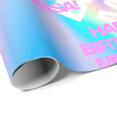 カスタム文字ホログラフィック虹色Y2K モダン ラッピングペーパー (ロールコーナー)