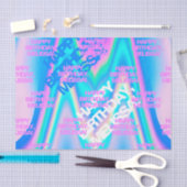 カスタム文字ホログラフィック虹色Y2K モダン 薄葉紙 (クラフト)