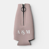 カスタム文字ホワイトバラ結婚ズ ボトルクーラー (裏面)