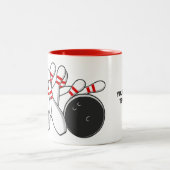 カスタム文字ボーリングストライキ ツートーンマグカップ (中央)