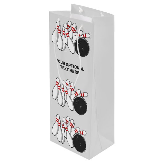 カスタム文字ボーリングストライキ ワインギフトバッグ (裏面アングル)