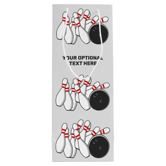 カスタム文字ボーリングストライキ ワインギフトバッグ (裏面)