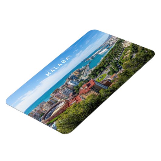 カスタム文字マラガスペインアレアル写真 マグネット (左側)