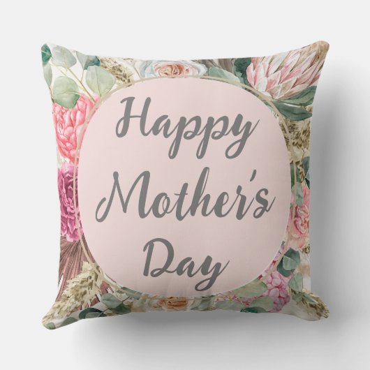 カスタム文字マ最高のママ常にlかわいいママのギフトフローラ クッション (裏面)